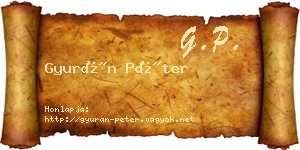 Gyurán Péter névjegykártya